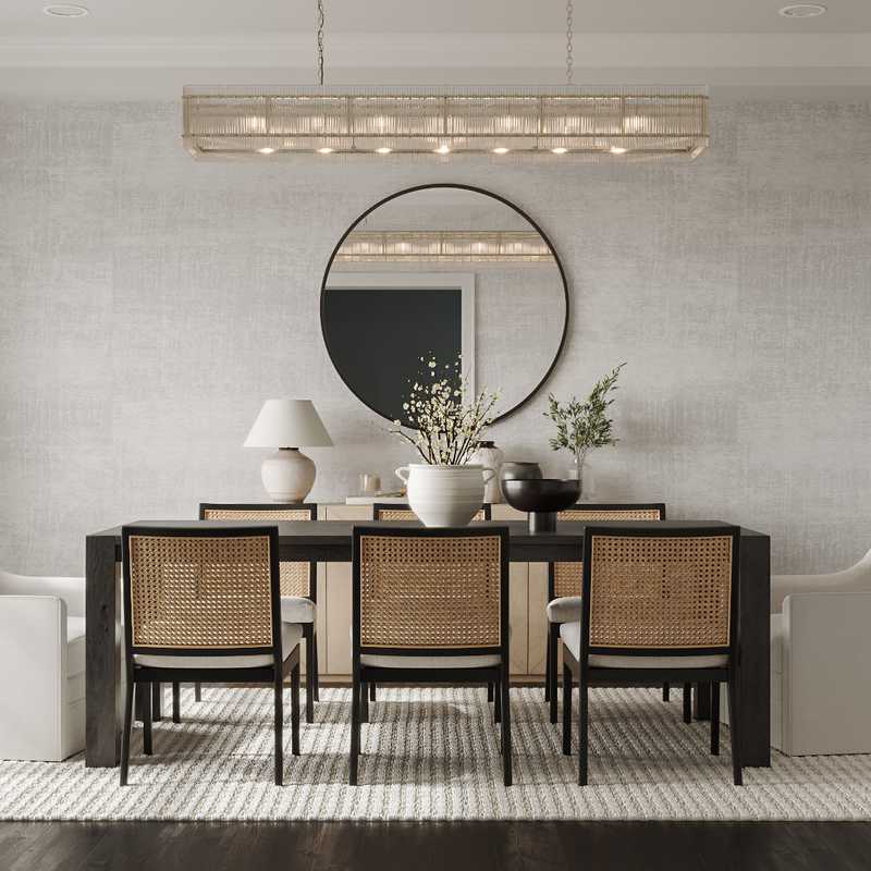 Modern, Transitional, Minimal Dining Room Design by Havenly Interior Designer Alexandra