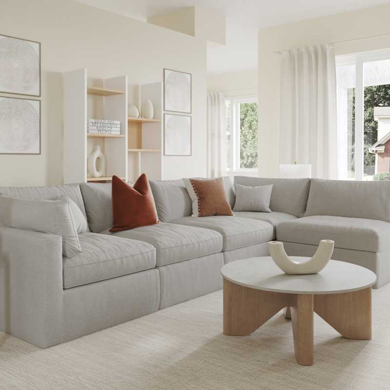 Midcentury Modern, Minimal, Scandinavian Living Room Design by Havenly Interior Designer Nadine