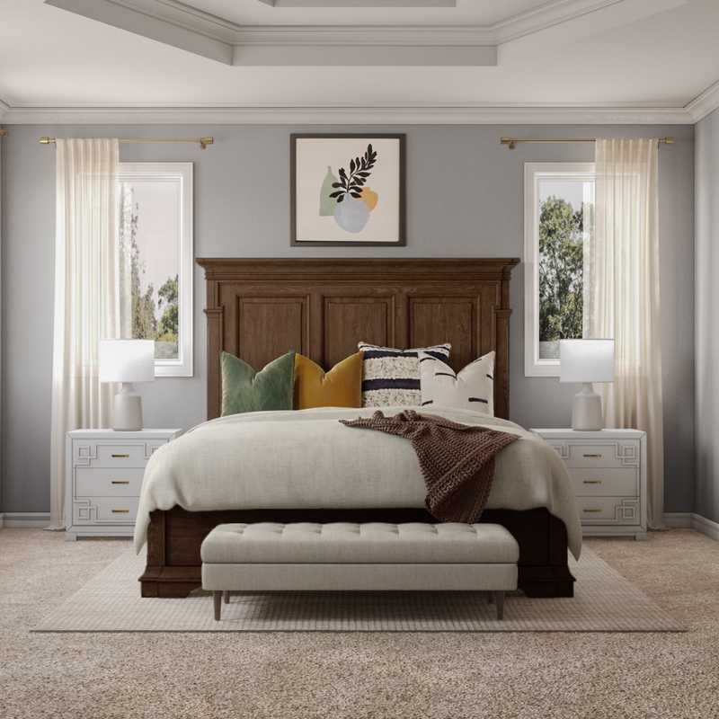 Midcentury Modern, Scandinavian Bedroom Design by Havenly Interior Designer Athena