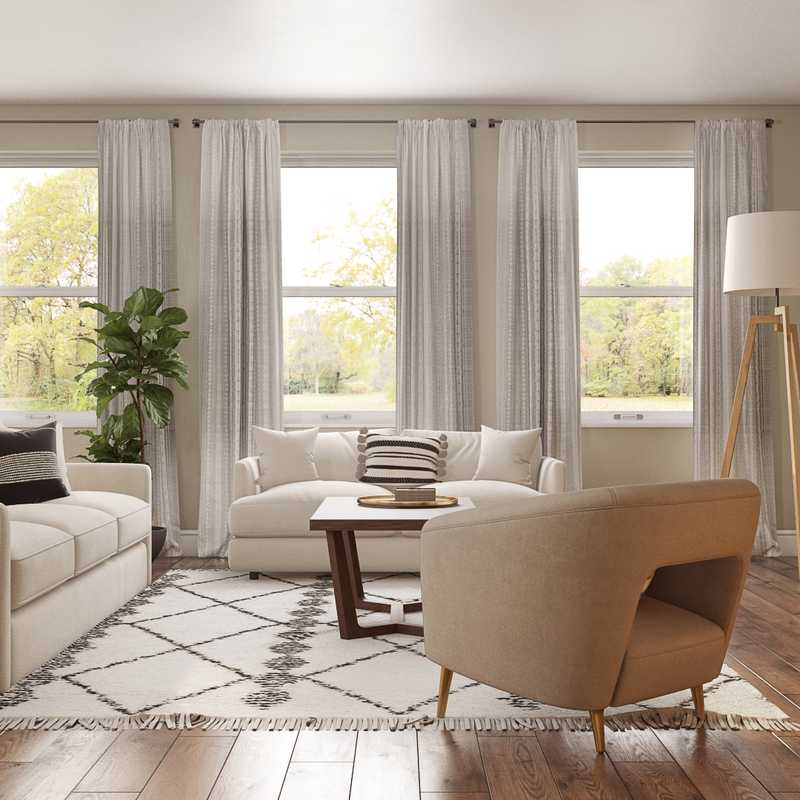 Transitional, Midcentury Modern, Scandinavian Living Room Design by Havenly Interior Designer Francesca