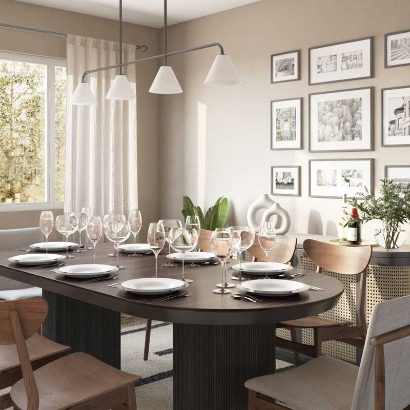 Midcentury Modern, Minimal Dining Room Design by Havenly Interior Designer Ana