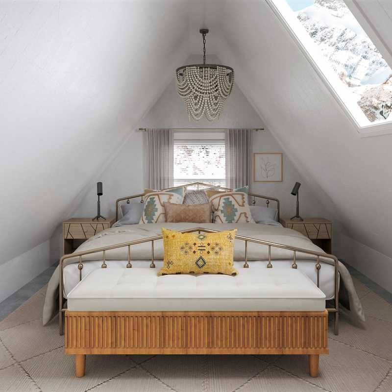 Contemporary, Bohemian, Rustic, Southwest Inspired, Midcentury Modern Bedroom Design by Havenly Interior Designer Tara
