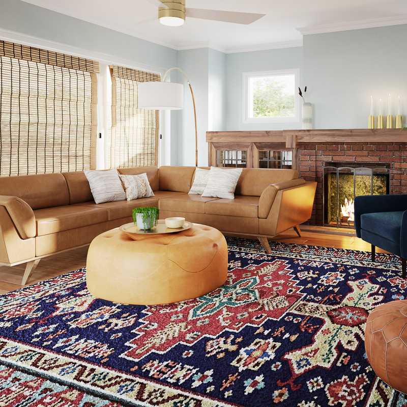 Eclectic, Bohemian, Global Living Room Design by Havenly Interior Designer Priscila