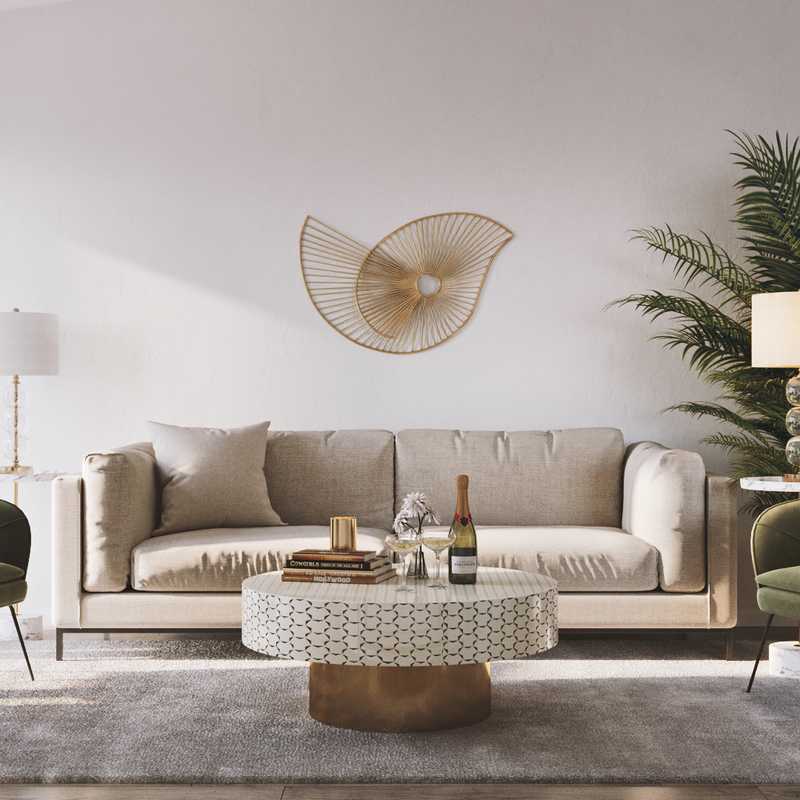 Contemporary, Glam Living Room Design by Havenly Interior Designer Megan