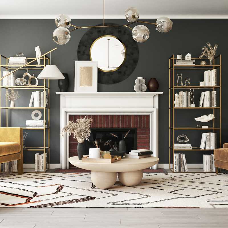 Contemporary, Bohemian, Midcentury Modern Living Room Design by Havenly Interior Designer Ghianella