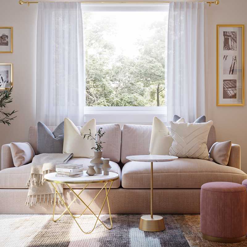 Contemporary, Modern, Glam Living Room Design by Havenly Interior Designer Maria