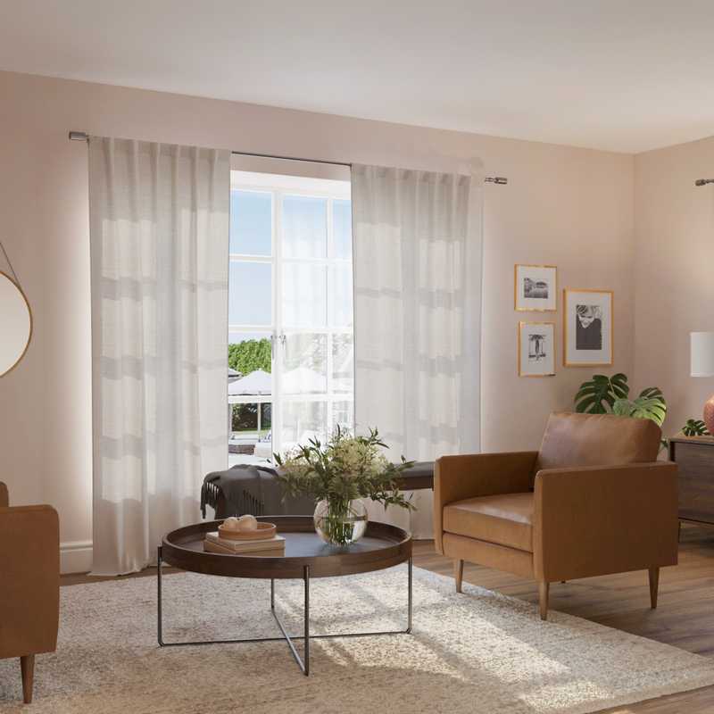 Contemporary, Modern, Bohemian, Transitional, Midcentury Modern Living Room Design by Havenly Interior Designer Hayley