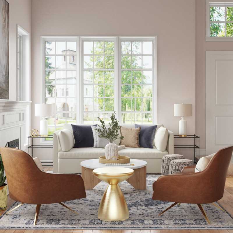 Contemporary, Bohemian, Farmhouse Living Room Design by Havenly Interior Designer Julieta