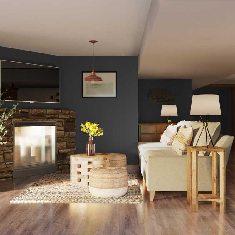 Bohemian, Coastal, Farmhouse, Rustic Living Room Design by Havenly Interior Designer Amanda