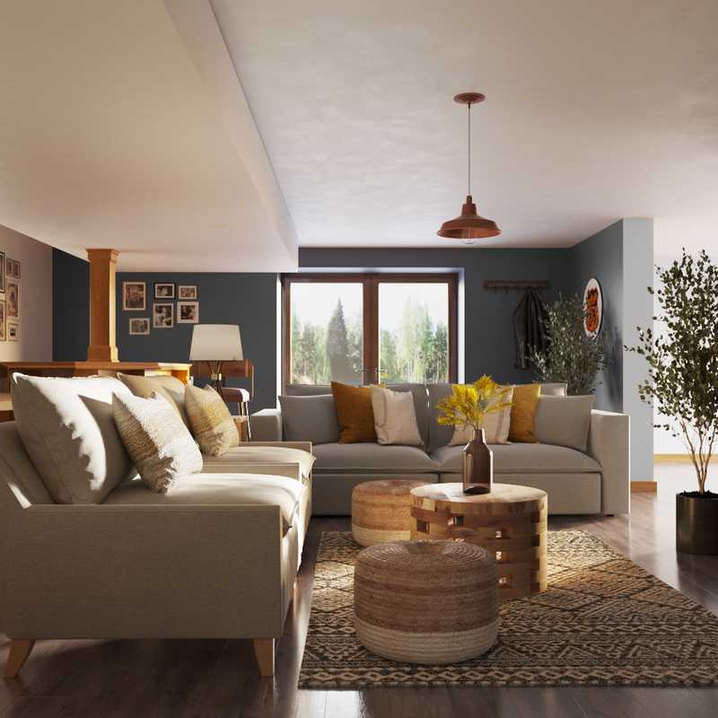 Bohemian, Coastal, Farmhouse, Rustic Living Room Design by Havenly Interior Designer Amanda