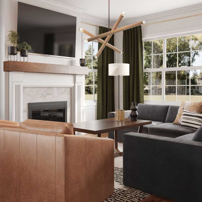 Contemporary, Midcentury Modern Living Room Design by Havenly Interior Designer Claire