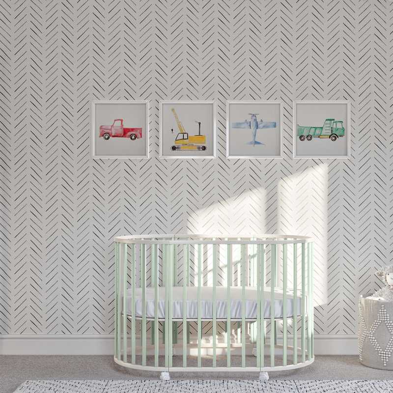 Classic, Bohemian, Midcentury Modern Nursery Design by Havenly Interior Designer Sarah
