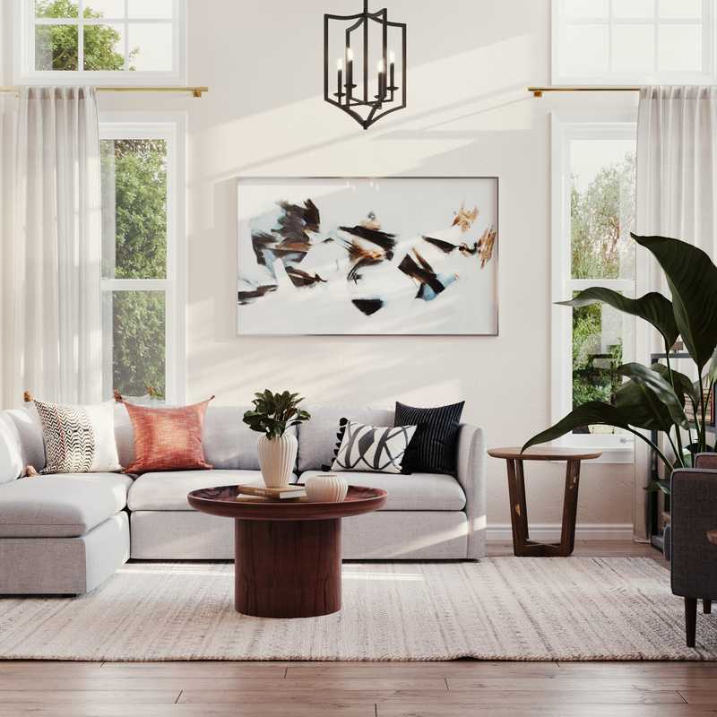 Midcentury Modern, Scandinavian Living Room Design by Havenly Interior Designer Abril