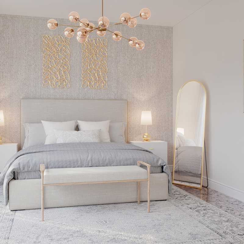 Contemporary, Glam, Preppy Bedroom Design by Havenly Interior Designer Daniela