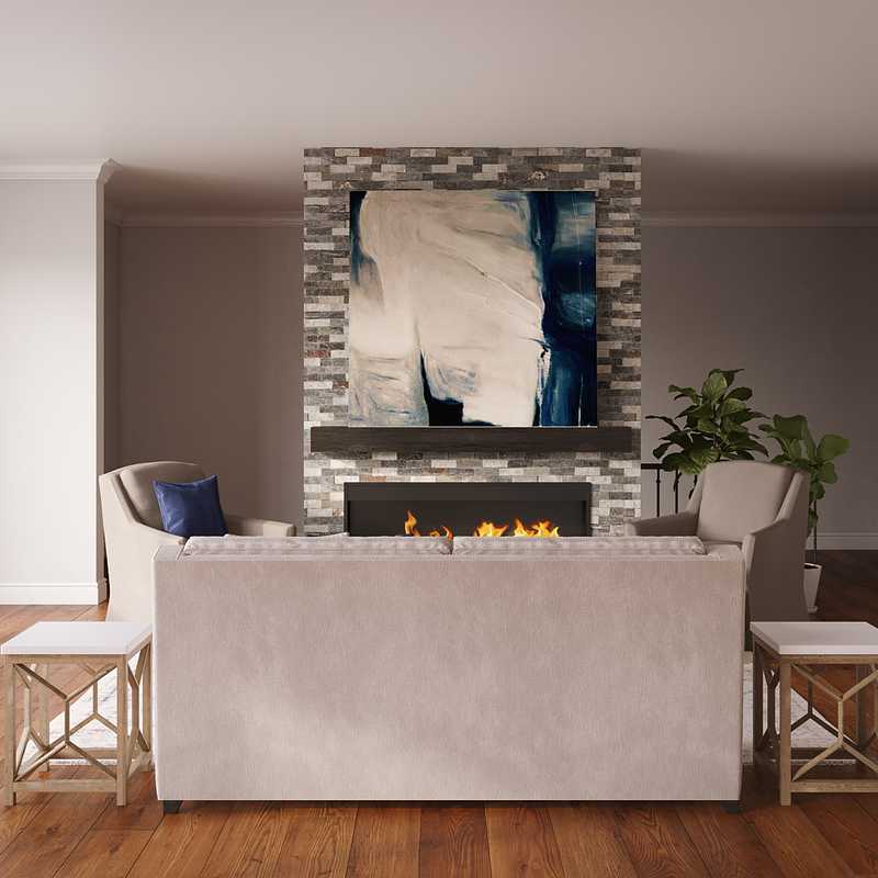 Classic, Farmhouse, Transitional Living Room Design by Havenly Interior Designer Sarah