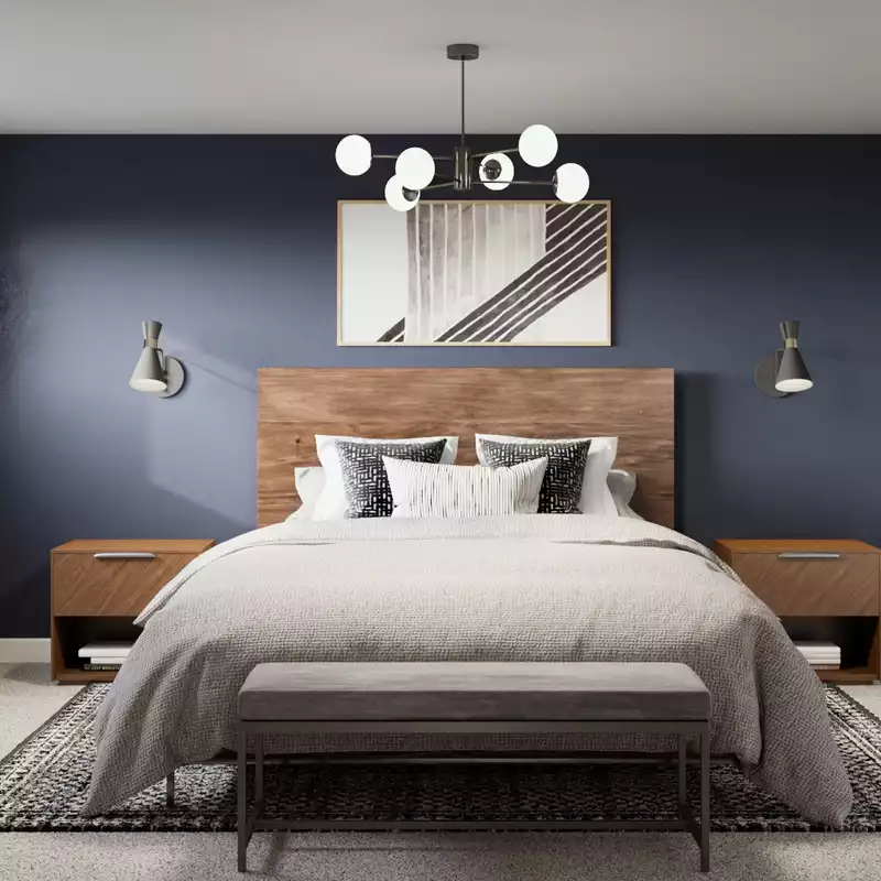 Modern, Industrial, Midcentury Modern Bedroom Design by Havenly Interior Designer Daniela