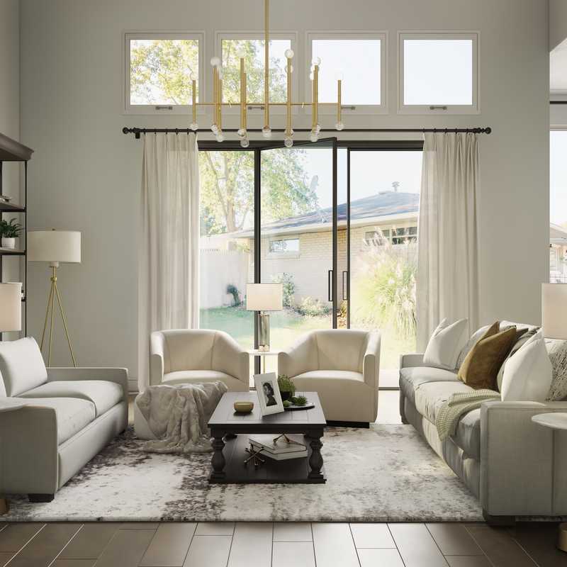Contemporary, Modern, Glam, Transitional Living Room Design by Havenly Interior Designer Tara