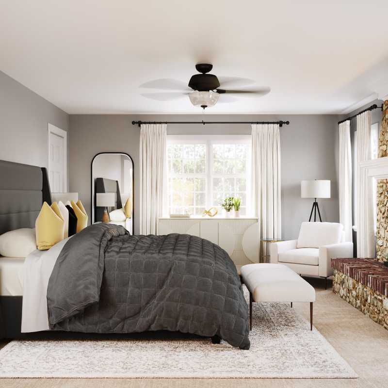 Modern, Coastal, Glam Bedroom Design by Havenly Interior Designer Sarah