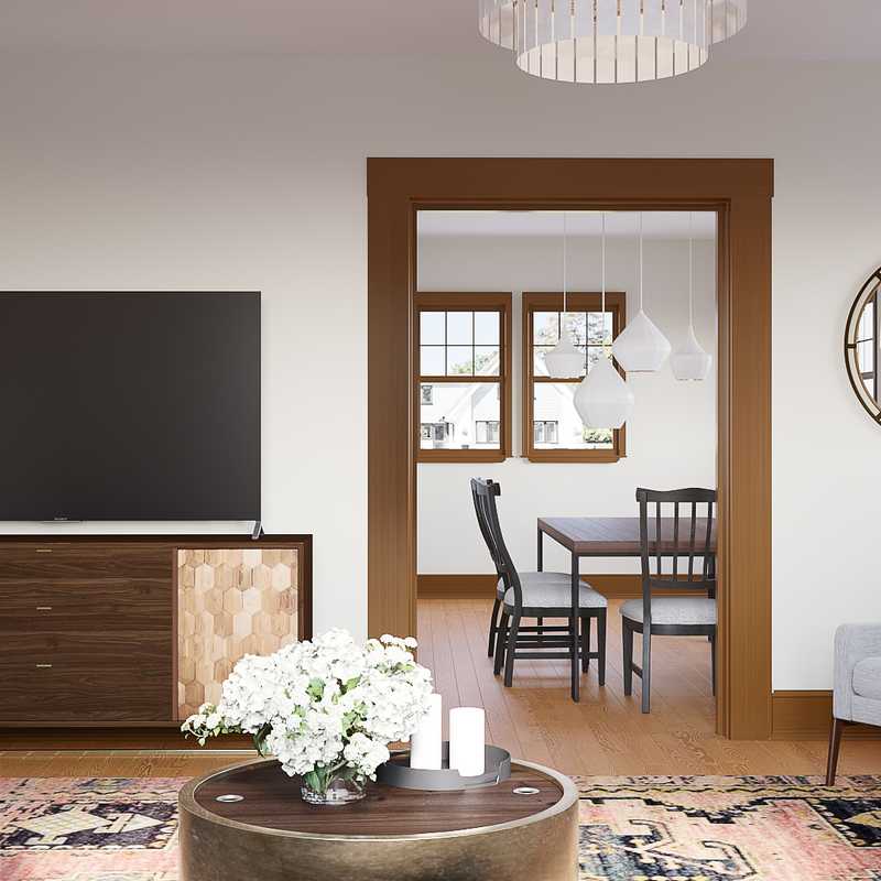 Eclectic, Bohemian, Global, Midcentury Modern Living Room Design by Havenly Interior Designer Justin