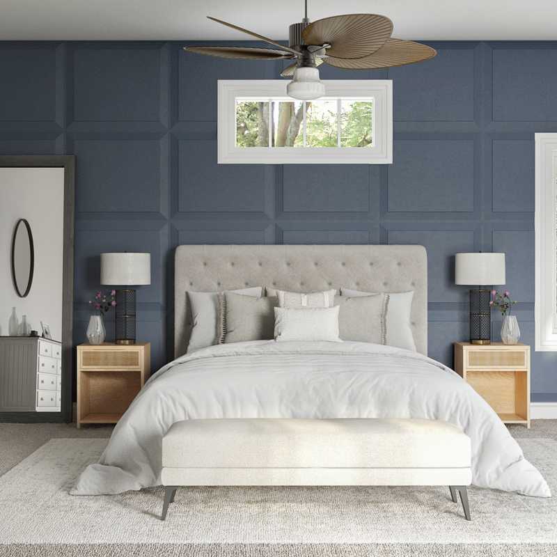Coastal, Glam Bedroom Design by Havenly Interior Designer Madison