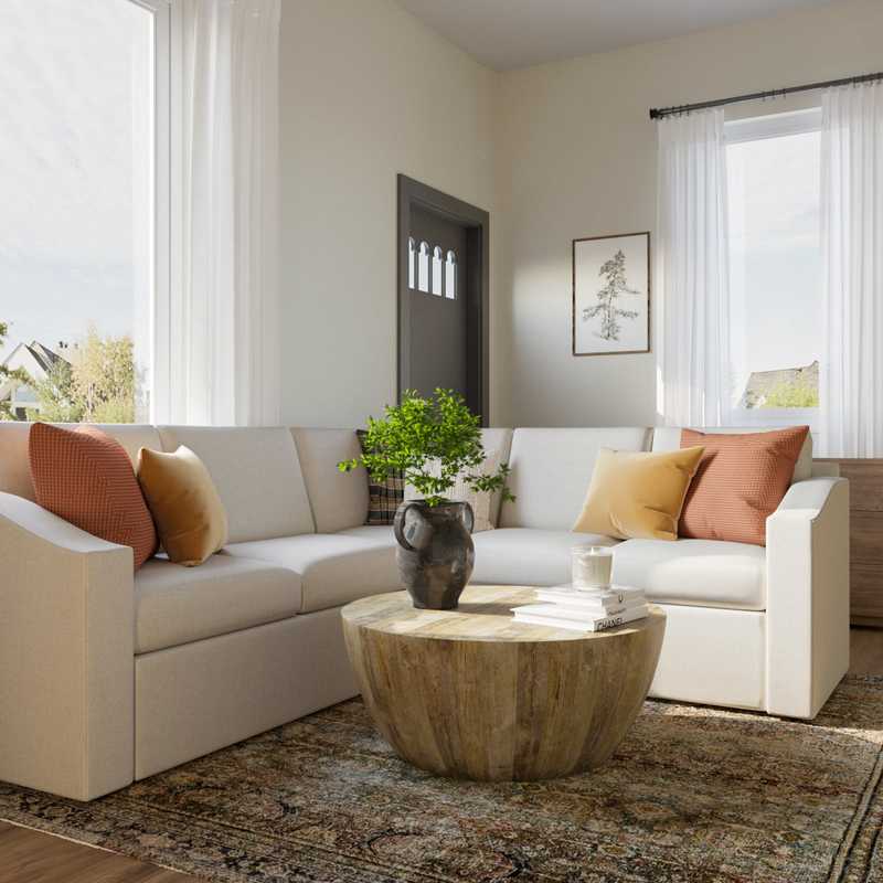 Modern, Transitional, Vintage Living Room Design by Havenly Interior Designer Victoria