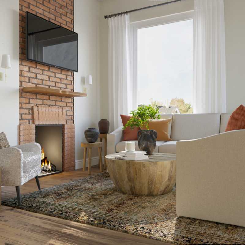 Modern, Transitional, Vintage Living Room Design by Havenly Interior Designer Victoria
