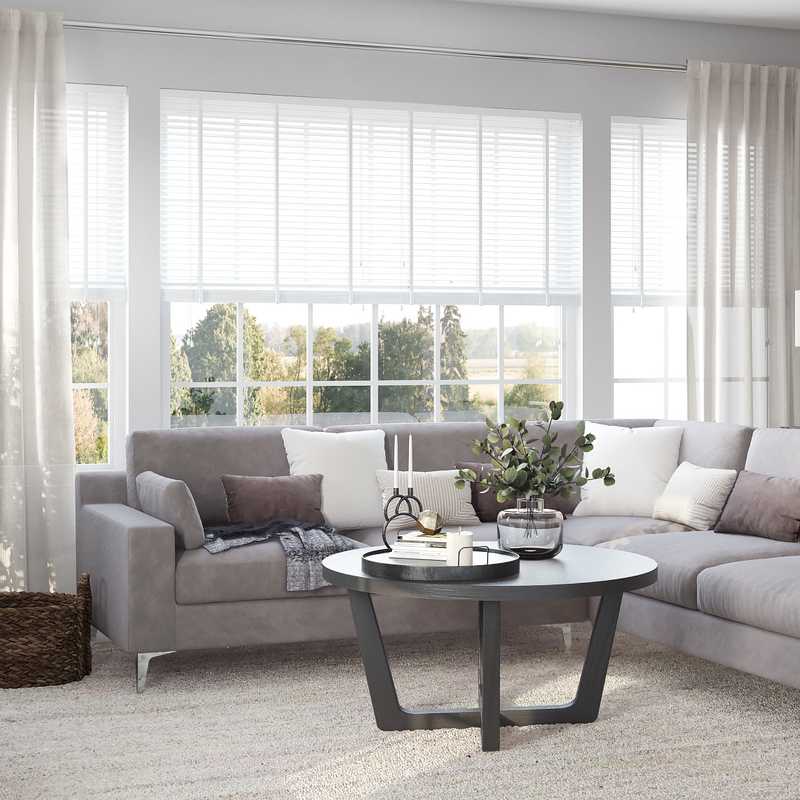 Contemporary, Modern, Rustic Living Room Design by Havenly Interior Designer Emily