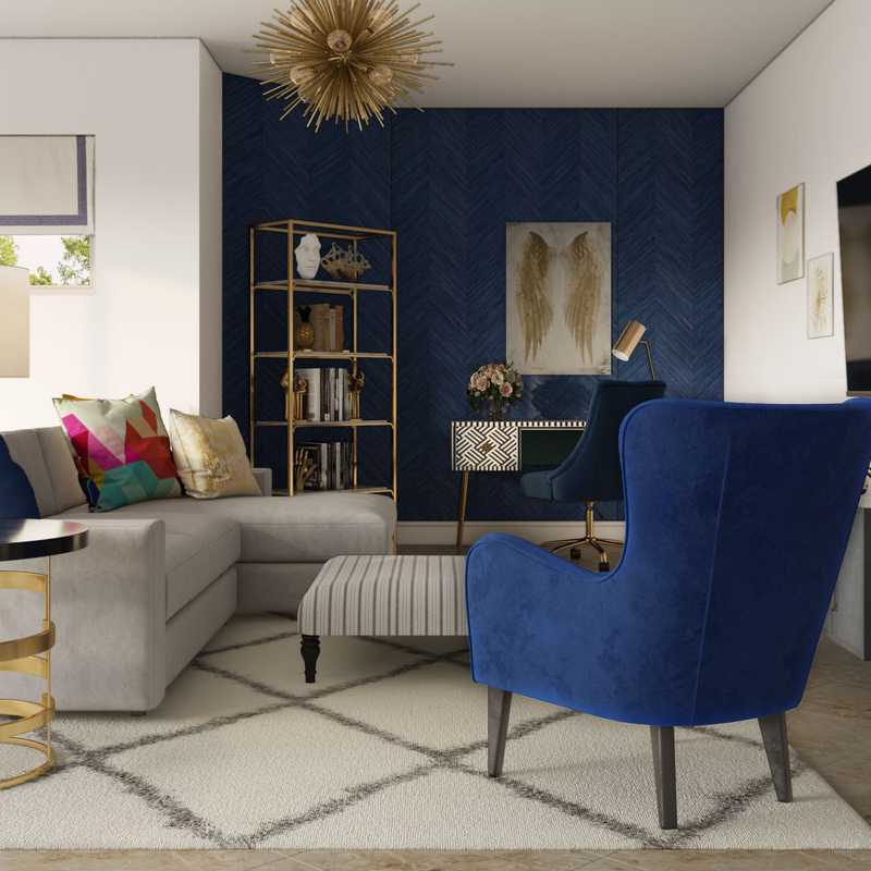 Modern, Eclectic, Glam Living Room Design by Havenly Interior Designer Merry