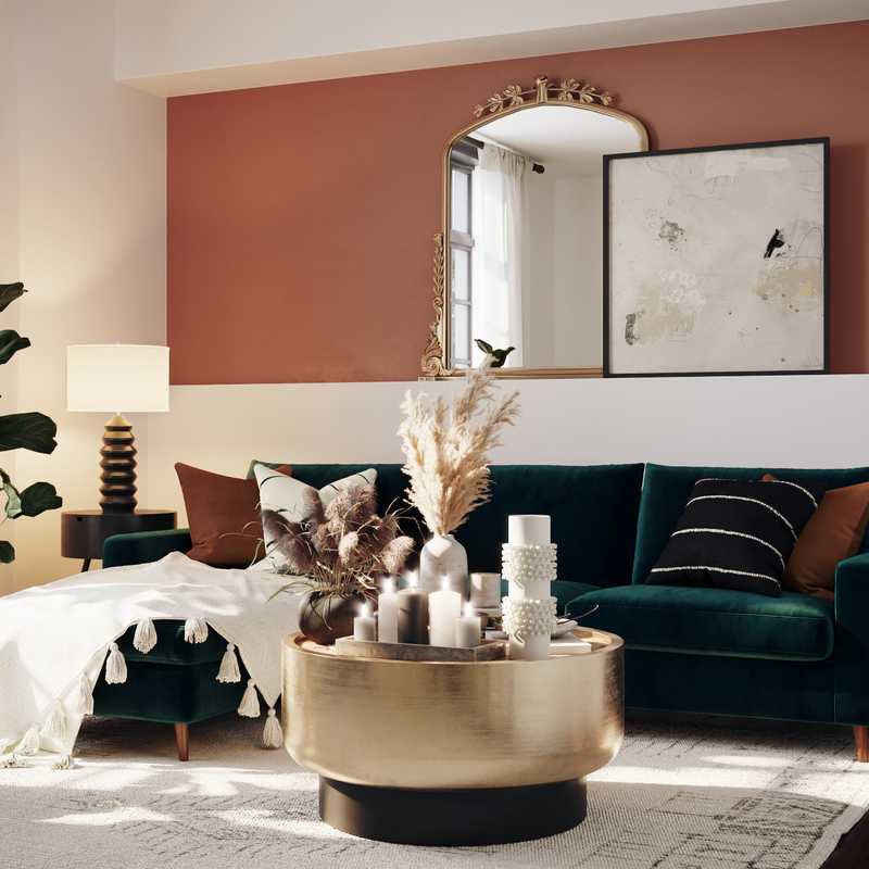 Contemporary, Eclectic, Bohemian Living Room Design by Havenly Interior Designer Ghianella
