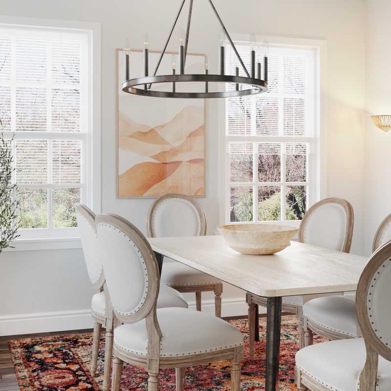 Eclectic, Bohemian, Farmhouse, Rustic Dining Room Design by Havenly Interior Designer Kennedy