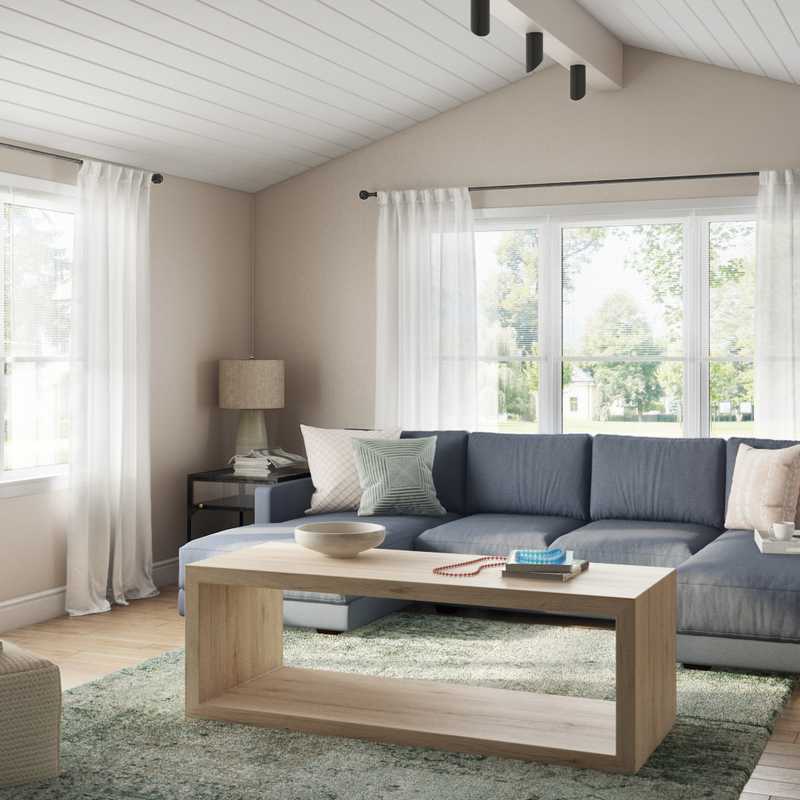 Modern, Bohemian, Coastal, Traditional, Farmhouse Living Room Design by Havenly Interior Designer Ashley