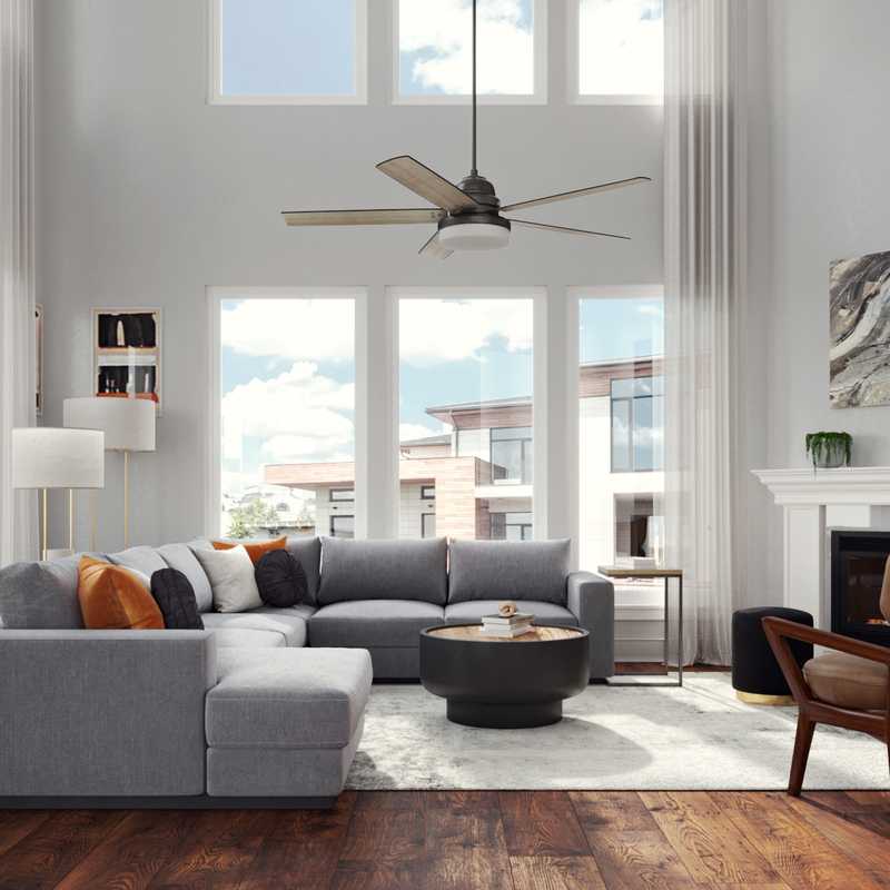 Contemporary, Modern, Global, Midcentury Modern Living Room Design by Havenly Interior Designer Andrea
