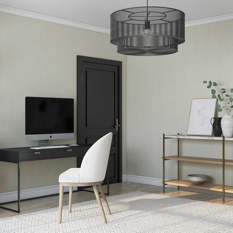 Eclectic, Bohemian, Transitional Office Design by Havenly Interior Designer Ghianella
