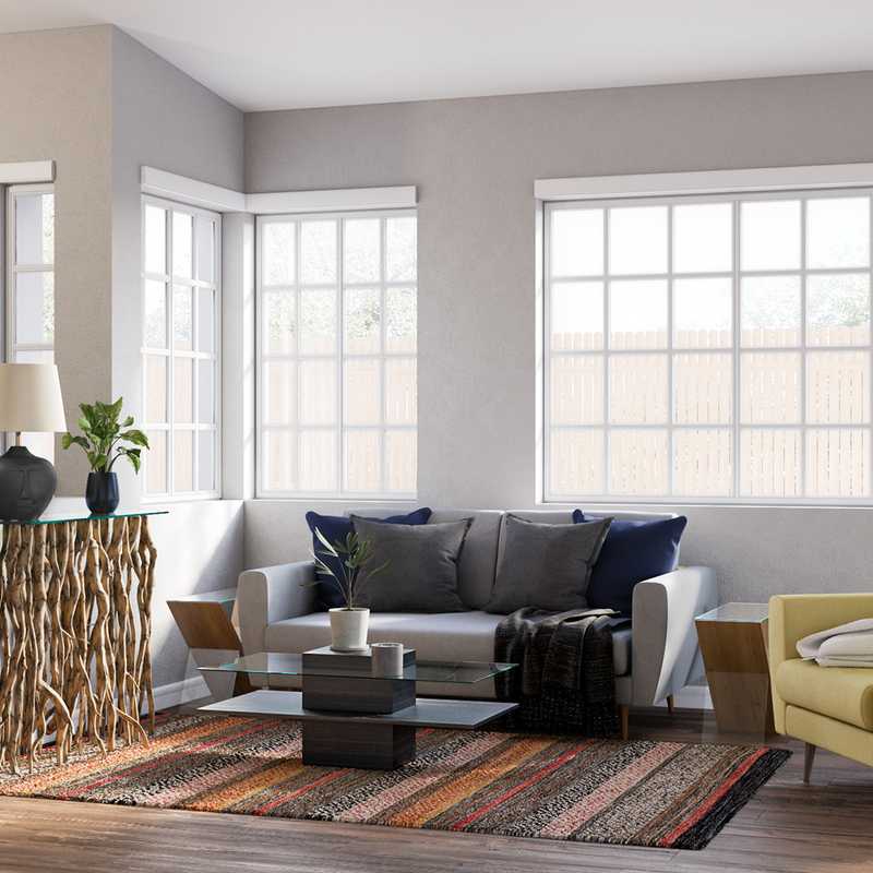 Modern, Midcentury Modern, Minimal Living Room Design by Havenly Interior Designer Amira