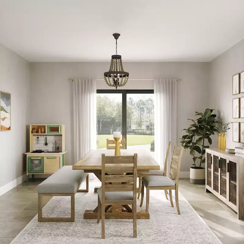 Bohemian, Midcentury Modern, Scandinavian Dining Room Design by Havenly Interior Designer Juliana