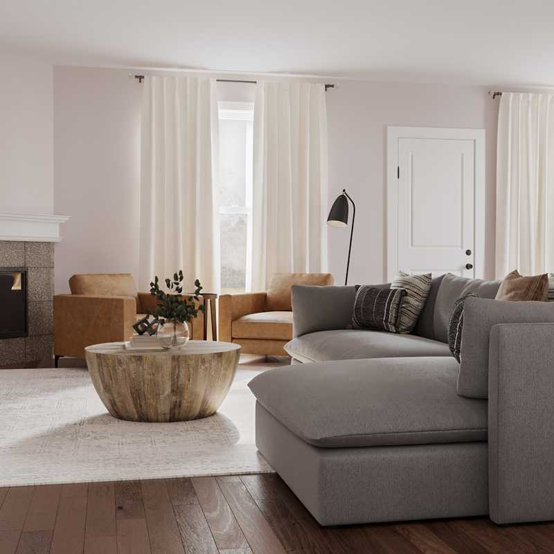 Classic, Bohemian, Midcentury Modern Living Room Design by Havenly Interior Designer Sarah