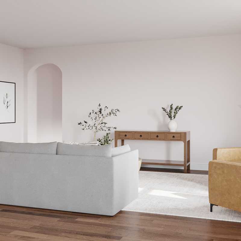 Classic, Bohemian, Midcentury Modern Living Room Design by Havenly Interior Designer Sarah