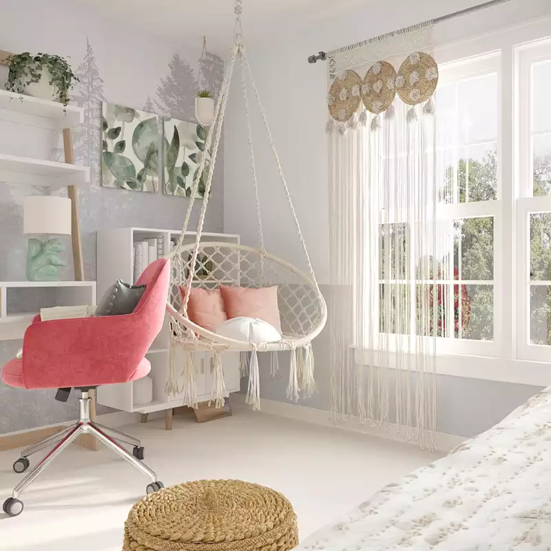 Bohemian, Scandinavian Bedroom Design by Havenly Interior Designer Kelly