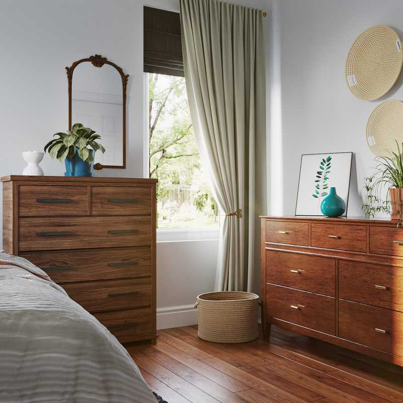 Bohemian, Midcentury Modern Bedroom Design by Havenly Interior Designer Priscila