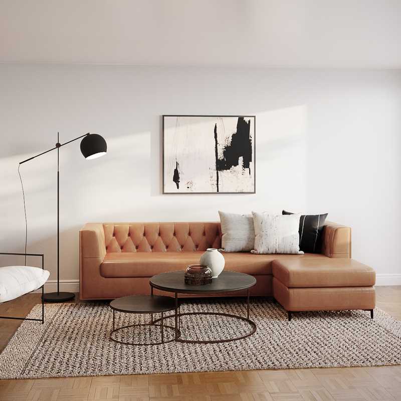 Industrial, Midcentury Modern Living Room Design by Havenly Interior Designer Elizabeth