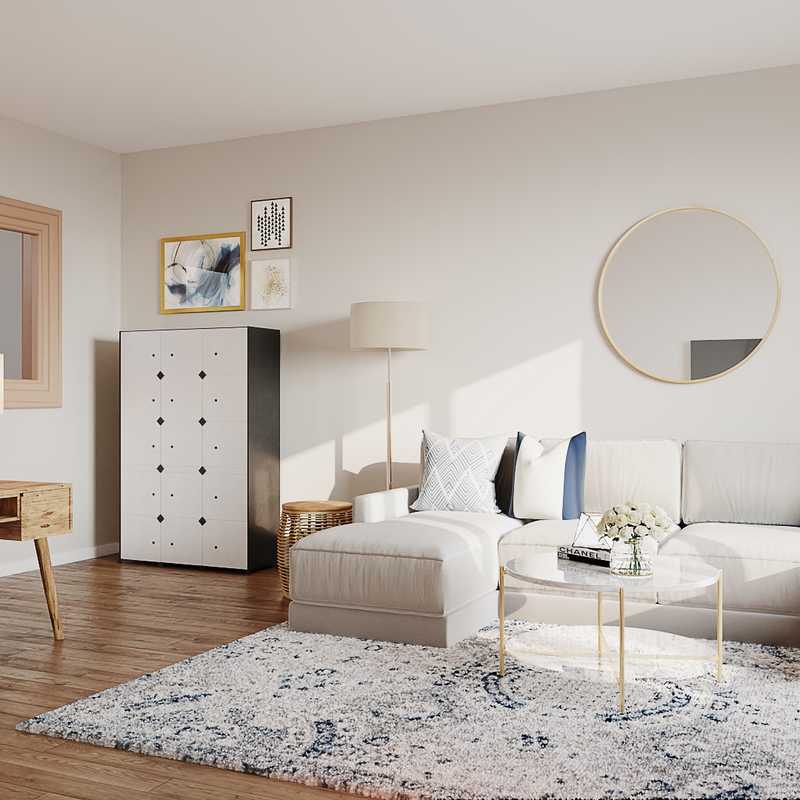 Glam, Transitional Living Room Design by Havenly Interior Designer Merry