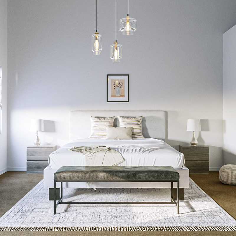 Modern, Bohemian, Transitional, Classic Contemporary Bedroom Design by Havenly Interior Designer Megan