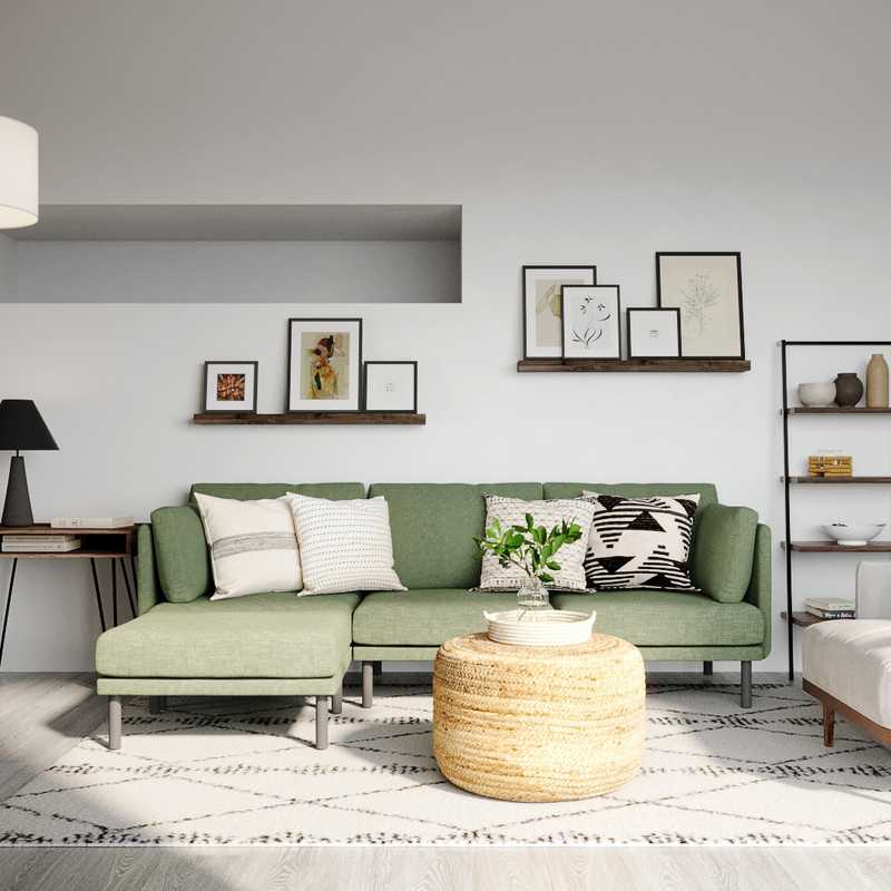 Industrial, Midcentury Modern, Scandinavian Living Room Design by Havenly Interior Designer Ariadna