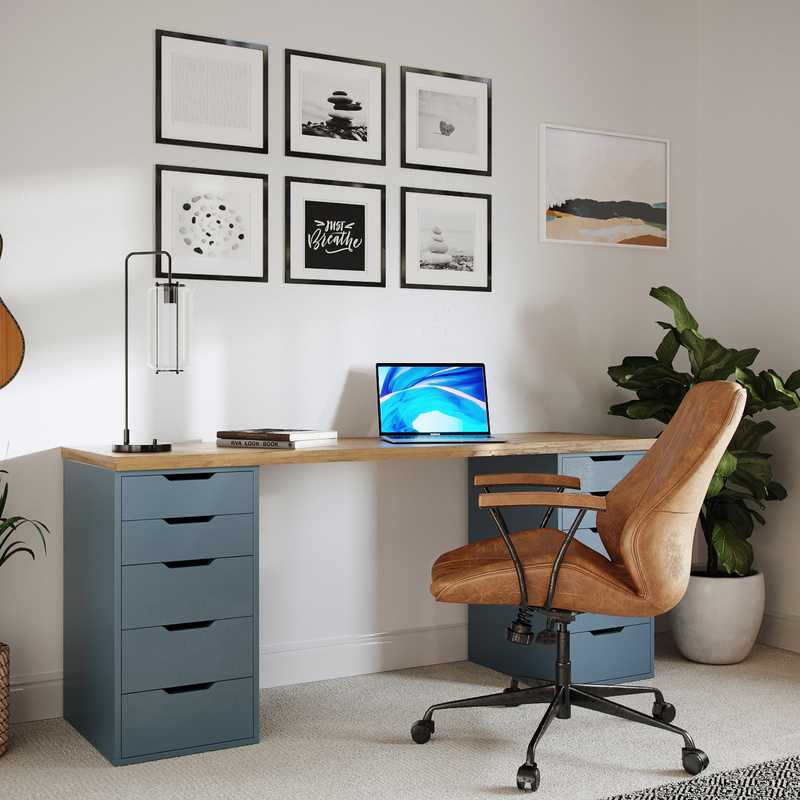 Contemporary, Classic, Industrial, Minimal Office Design by Havenly Interior Designer Amanda