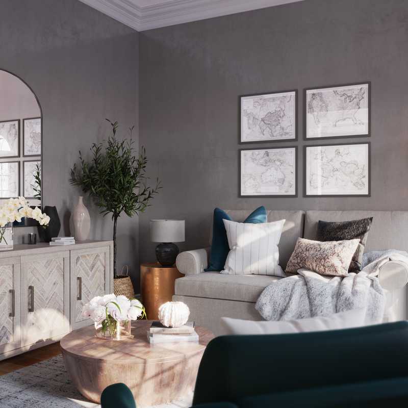 Modern, Classic, Glam, Transitional Living Room Design by Havenly Interior Designer Christine