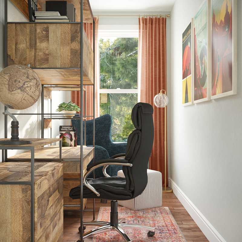 Eclectic, Farmhouse, Vintage, Global Office Design by Havenly Interior Designer Katherine
