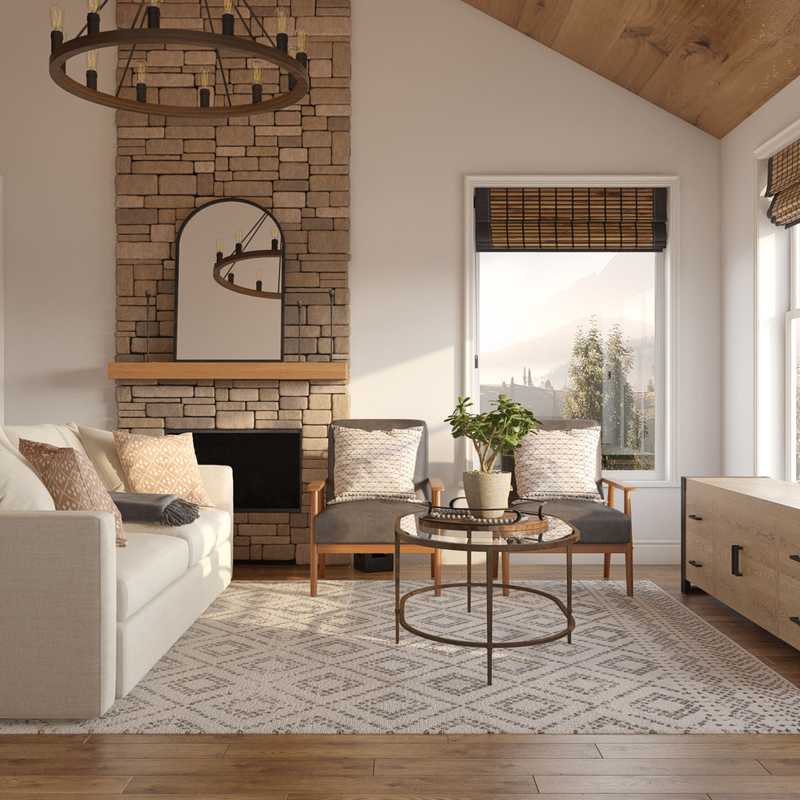 Industrial, Rustic Living Room Design by Havenly Interior Designer Amelia
