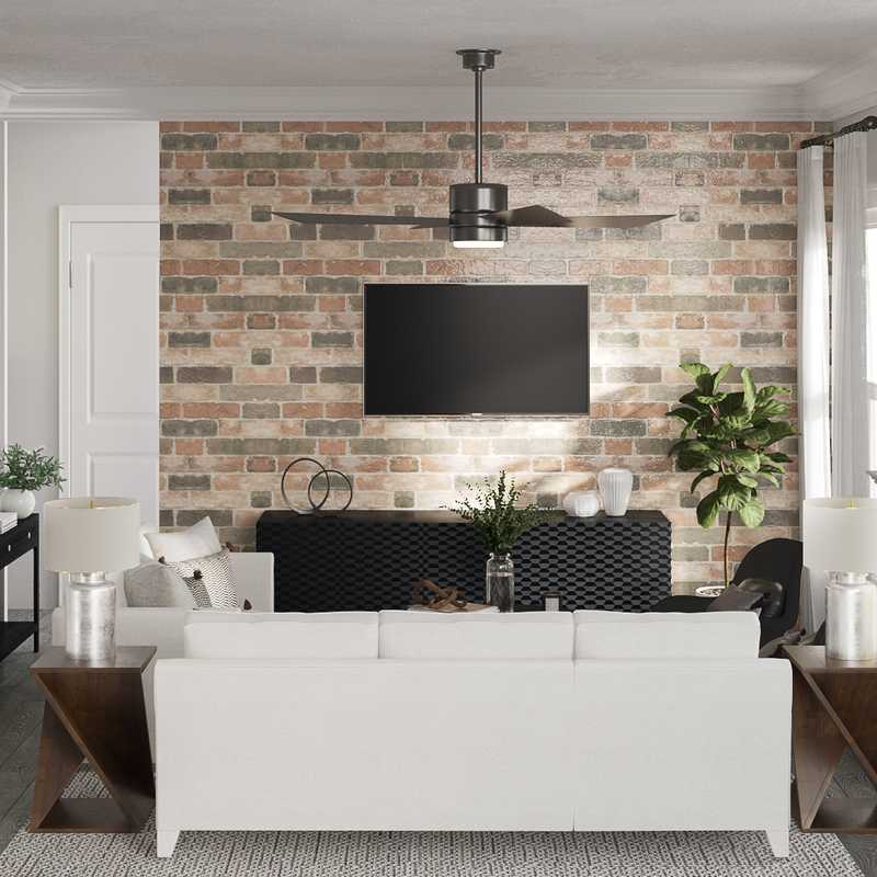 Modern, Industrial Living Room Design by Havenly Interior Designer Kylie