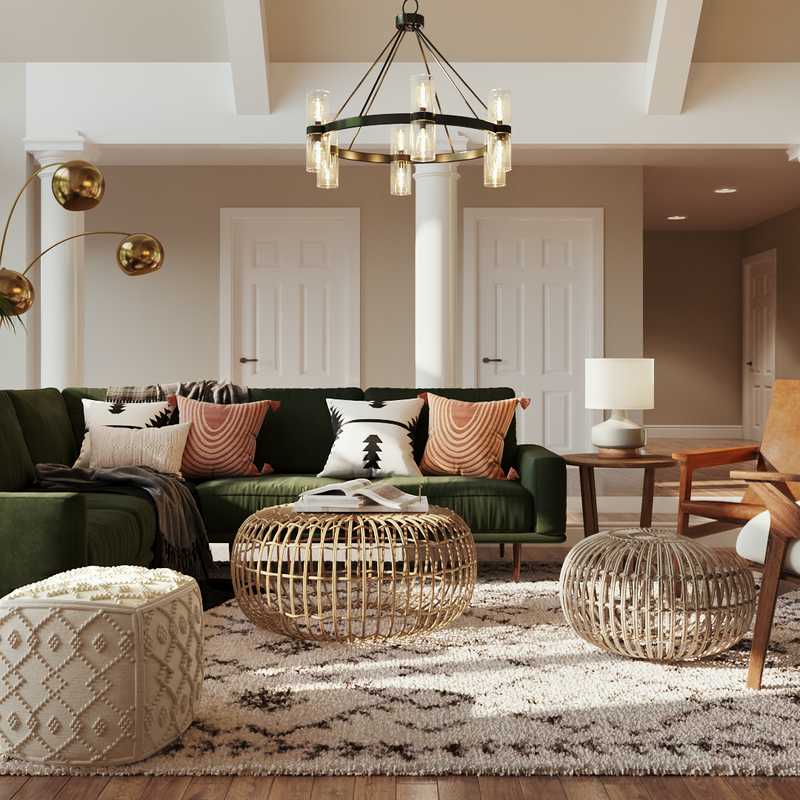 Eclectic, Bohemian Living Room Design by Havenly Interior Designer Amber