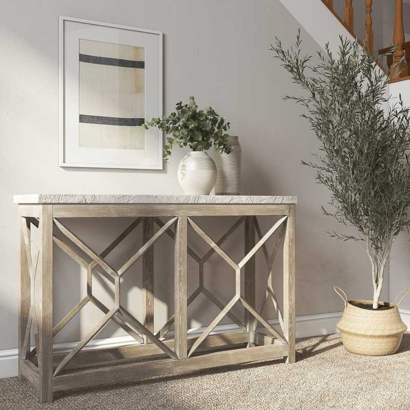 Coastal, Farmhouse, Rustic, Transitional Living Room Design by Havenly Interior Designer Sarah